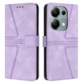 For Xiaomi Redmi Note 13 Pro 4G Triangle Solid Color Leather Phone Case(Purple)