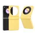 For ZTE Libero Flip/nubia Flip 3 in 1 PC Frosted Full Coverage Phone Case with Hinge(Yellow)