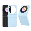 For ZTE Libero Flip/nubia Flip 3 in 1 PC Frosted Full Coverage Phone Case with Hinge(Light Blue)