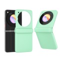 For ZTE Libero Flip/nubia Flip 3 in 1 PC Frosted Full Coverage Phone Case with Hinge(Light Green)