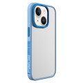 For iPhone 14 TGVIS Vibrant Series Fashion Frame Phone Case(Blue)