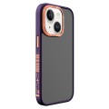 For iPhone 14 TGVIS Vibrant Series Fashion Frame Phone Case(Purple)