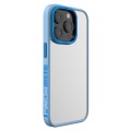 For iPhone 14 Pro TGVIS Vibrant Series Fashion Frame Phone Case(Blue)