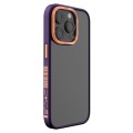 For iPhone 14 Pro TGVIS Vibrant Series Fashion Frame Phone Case(Purple)