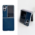 For OPPO Find N2 Flip Skin Feel Leather Texture Pearlescent Paint Shockproof Phone Case(Blue)