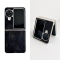 For OPPO Find N3 Flip Skin Feel Leather Texture Pearlescent Paint Shockproof Phone Case(Black)