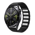 For Huawei Watch 4 / 4 Pro 22mm Magnetic Clasp Braided Chain Stainless Steel Watch Band(Black)