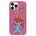 For iPhone 15 Pro Max Double Sided IMD Full Coverage TPU Phone Case(Rabbit T-shirt Girl)