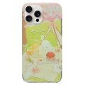 For iPhone 15 Pro Max Double Sided IMD Full Coverage TPU Phone Case(Cat Picnic Cake)