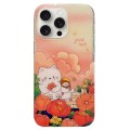 For iPhone 15 Pro Max Double Sided IMD Full Coverage TPU Phone Case(Red Flower Doll Little Girl)