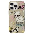 For iPhone 15 Pro Max Double Sided IMD Full Coverage TPU Phone Case(Red Glasses Puppy Love)