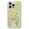 For iPhone 15 Pro Max Double Sided IMD Full Coverage TPU Phone Case(Green Bow Cat)