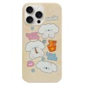 For iPhone 15 Pro Max Double Sided IMD Full Coverage TPU Phone Case(White Puppy Noodles)
