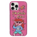 For iPhone 15 Pro Double Sided IMD Full Coverage TPU Phone Case(Rabbit T-shirt Girl)