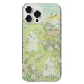 For iPhone 15 Pro Double Sided IMD Full Coverage TPU Phone Case(Rabbit Tulip)