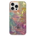 For iPhone 15 Pro Double Sided IMD Full Coverage TPU Phone Case(Pink Halo Ripple)