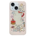 For iPhone 15 Double Sided IMD Full Coverage TPU Phone Case(Skateboard Cat Pentagram)