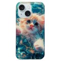 For iPhone 15 Double Sided IMD Full Coverage TPU Phone Case(Cute Orange Cat)