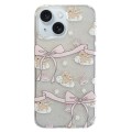 For iPhone 15 Double Sided IMD Full Coverage TPU Phone Case(Bow Cake Cloud Puppy)