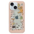 For iPhone 15 Double Sided IMD Full Coverage TPU Phone Case(Cat Banana Strawberry)