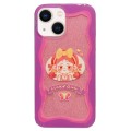 For iPhone 14 Double Sided IMD Full Coverage TPU Phone Case(Bow Headscarf Girl)