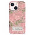 For iPhone 14 Double Sided IMD Full Coverage TPU Phone Case(Pink Petals Green Stems)