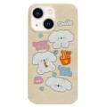 For iPhone 14 Double Sided IMD Full Coverage TPU Phone Case(White Puppy Noodles)