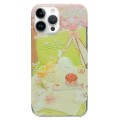 For iPhone 14 Pro Double Sided IMD Full Coverage TPU Phone Case(Cat Picnic Cake)