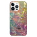 For iPhone 14 Pro Double Sided IMD Full Coverage TPU Phone Case(Pink Halo Ripple)