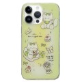 For iPhone 14 Pro Double Sided IMD Full Coverage TPU Phone Case(Green Bow Cat)