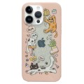 For iPhone 14 Pro Double Sided IMD Full Coverage TPU Phone Case(Cat Banana Strawberry)