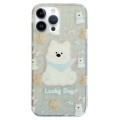 For iPhone 13 Pro Double Sided IMD Full Coverage TPU Phone Case(Blue Scarf Puppy)