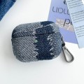 For AirPods Pro 2 Stitching Denim Cloth Bluetooth Earphone Protective Case(Light Color Lightning)