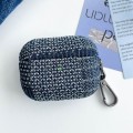 For AirPods Pro 2 Stitching Denim Cloth Bluetooth Earphone Protective Case(Rhombus)