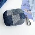 For AirPods Pro Stitching Denim Cloth Bluetooth Earphone Protective Case(Light Color Irregular)