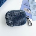 For AirPods Pro Stitching Denim Cloth Bluetooth Earphone Protective Case(Grid)