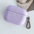 For AirPods Pro 2 Cross Texture PU Leather Bluetooth Earphone Protective Case(Purple)