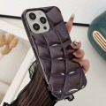 For iPhone 13 Pro Curved Plaid Plated Metallic Paint TPU Phone Case(Black)