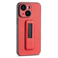 For iPhone 15 Plus PU Leather Push-pull Bracket Shockproof Phone Case(Red)