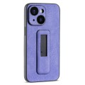 For iPhone 14 Plus PU Leather Push-pull Bracket Shockproof Phone Case(Purple)