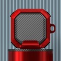For Galaxy Buds Live / Pro /2 /2 Pro / FE Carbon Fiber TPU Hybrid PC Case with Hook(Red)