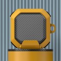 For Galaxy Buds Live / Pro /2 /2 Pro / FE Carbon Fiber TPU Hybrid PC Case with Hook(Yellow)