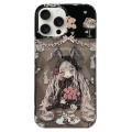 For iPhone 15 Pro Max Double Sided IMD Full Coverage TPU Phone Case(Rabbit Ears Rose Cake Girl)