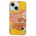 For iPhone 15 Double Sided IMD Full Coverage TPU Phone Case(Sweater Puppy Love)