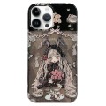 For iPhone 13 Pro Max Double Sided IMD Full Coverage TPU Phone Case(Rabbit Ears Rose Cake Girl)