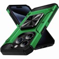 For iPhone 15 Pro Max Shockproof Metal Holder Phone Case(Green)