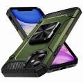 For iPhone 11 Shockproof Metal Holder Phone Case(Olive Green)