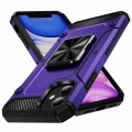 For iPhone 11 Shockproof Metal Holder Phone Case(Purple)