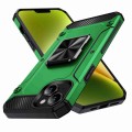 For iPhone 14 Shockproof Metal Holder Phone Case(Green)