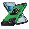 For iPhone 15 Plus Shockproof Metal Holder Phone Case(Green)